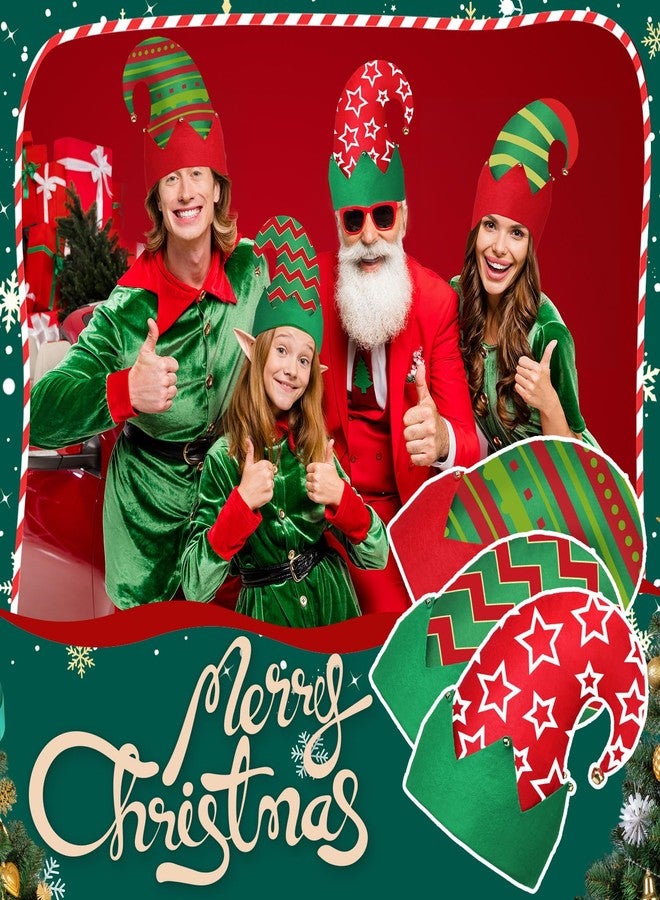 Tisancy تيسانسي، 12 قطعة من قبعات عيد الميلاد الملونة والمضحكة مع جرس، إكسسوارات حفلات العطلات للبالغين، غطاء رأس سانتا للحفلات (كلاسيكي 3) - Image 4